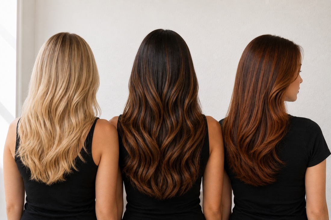 Color and highlights in three tones, shown from behind
